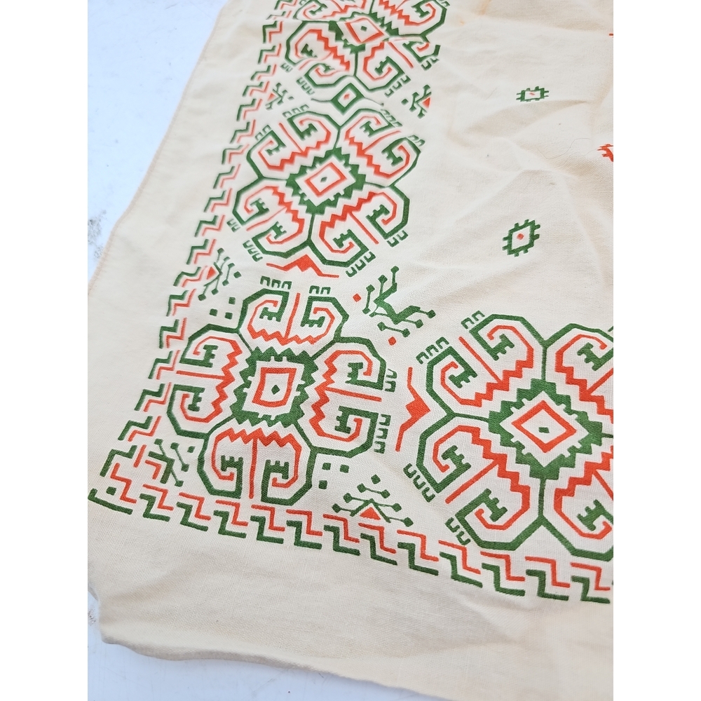 Vintage Geometric Pattern Cotton Bandana - Picture 2 of 5